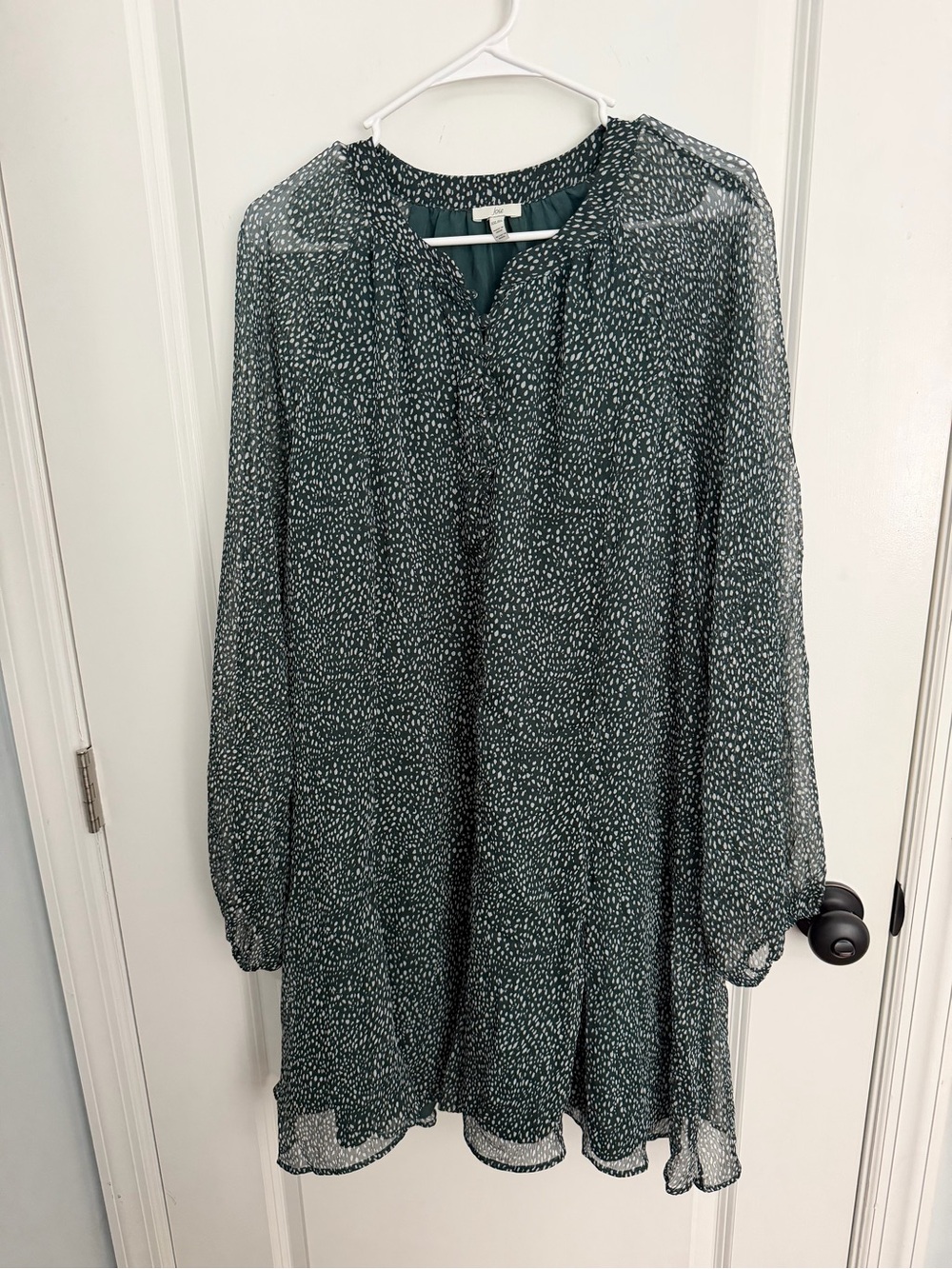 Joie Forest Green Speckled Long-Sleeve Tunic Dress